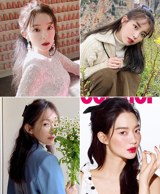 그룹 레드벨벳 아이린, 가수 아이유, 배우 신민아, 그룹 다비치 강민경/사진=각 스타 인스타그램, 코스모폴리탄