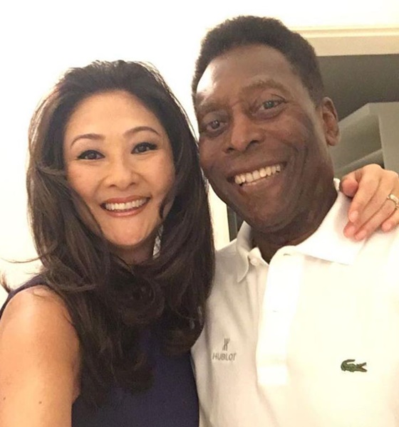 펠레 부인 아오키(왼쪽)와 펠레. /사진=펠레 인스타그램 캡처