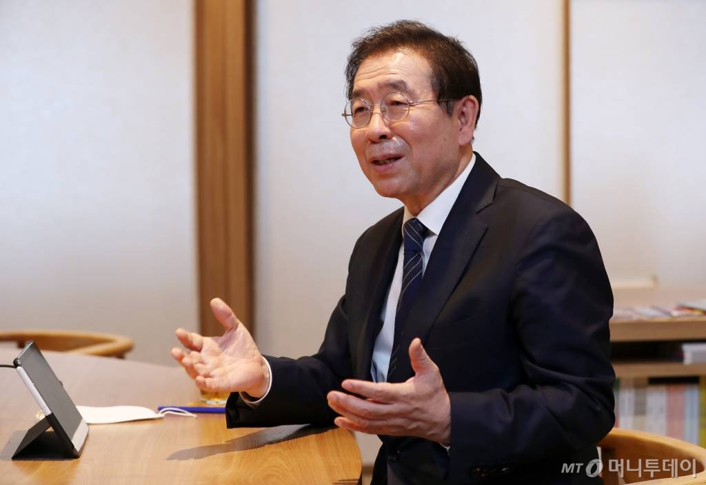 박원순 서울시장 수소인터뷰 관련 차담회 / 사진=김휘선 기자 hwijpg@