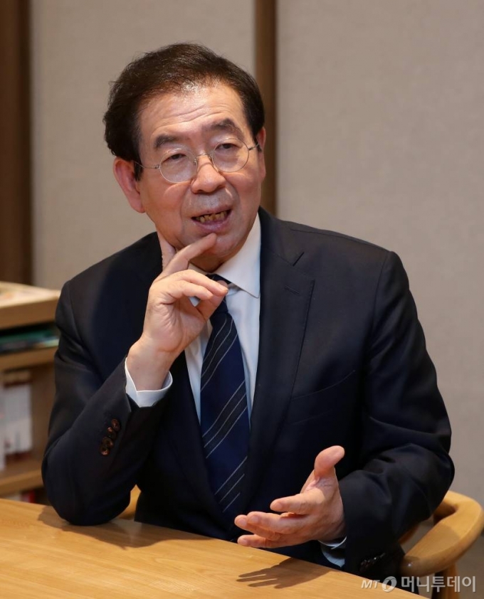 박원순 서울시장 수소인터뷰 관련 차담회 / 사진=김휘선 기자 hwijpg@