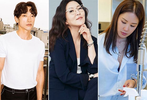 가수 비, 스타일리스트 한혜연, 가수 엄정화/사진=각 스타 인스타그램