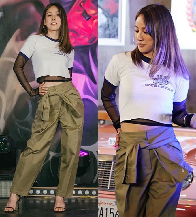 크롭트 티셔츠와 카고바지를 입은 가수 이효리./사진=놀면뭐하니 공식인스타그램