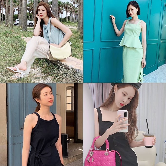 (왼쪽부터 시계 방향으로) 방송인 김나영, 가수 겸 배우 서현, 배우 이보영, 기은세/사진=각 스타 인스타그램, 퍼스트룩