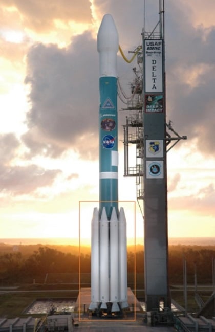 델타로켓 1단 측면에 달린 부스터/자료사진