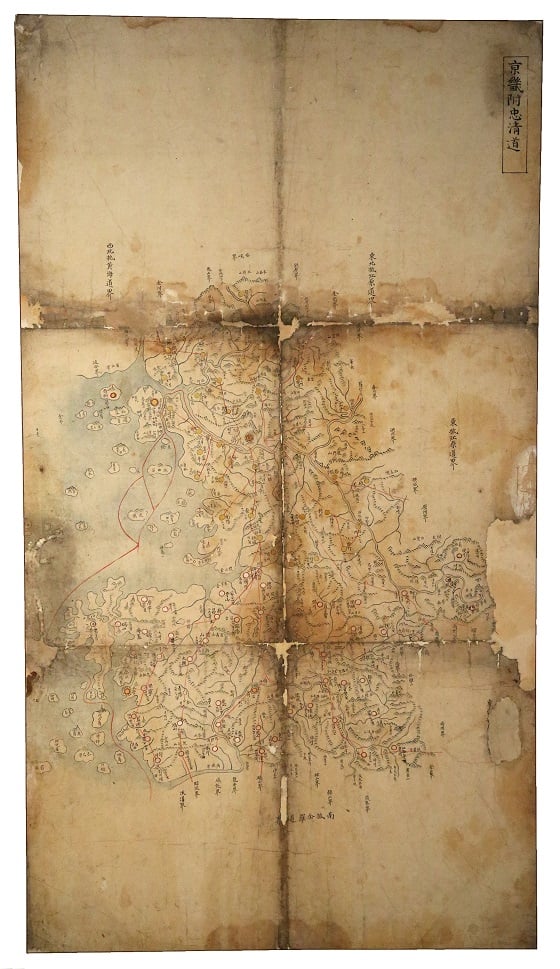 4-3. 동국팔도지도(경기부충청도)/사진=중앙과학관