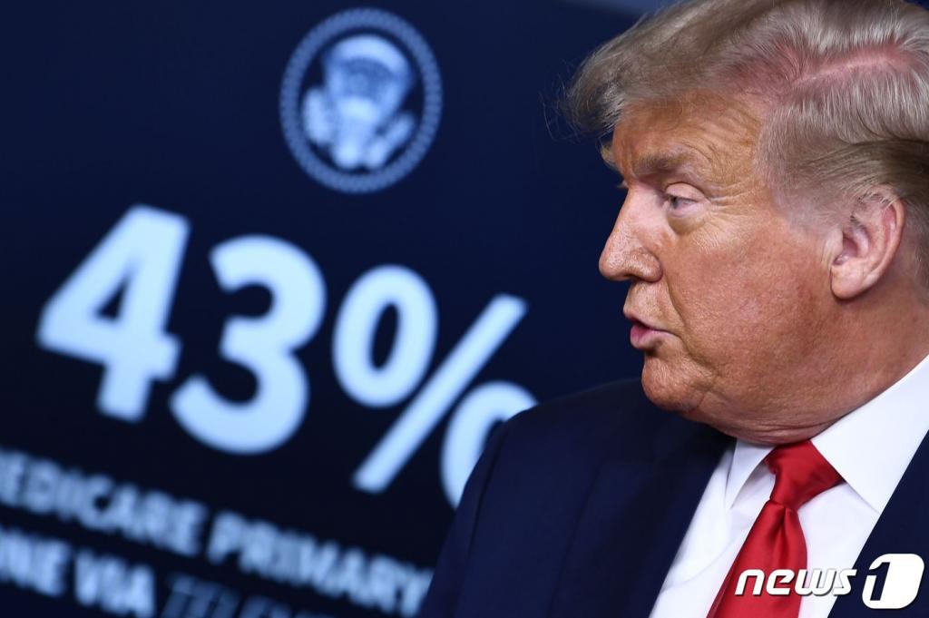 도널드 트럼프 미국 대통령이 3일(현지시간) 워싱턴 백악관 브래디룸에서 브리핑을 하고 있다. /사진=뉴스1