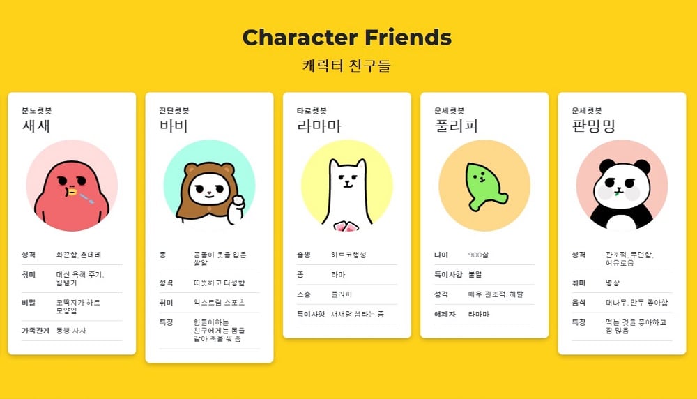 헬로우봇 캐릭터 친구들=헬로우봇 홈페이지 갈무리