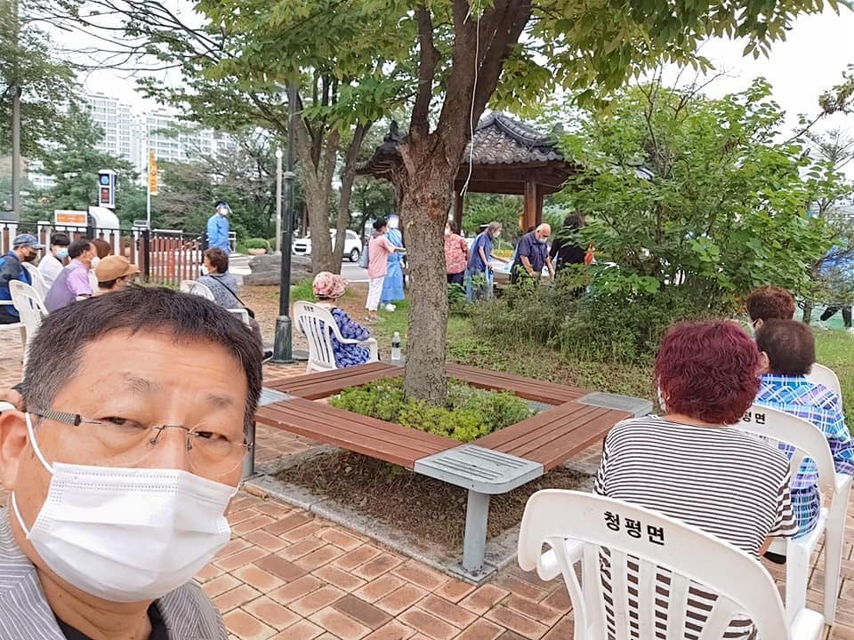 지난 18일 청평면 보건소에서 코로나19 검사를 받은 차명진 전 의원. /사진=차 전 의원 페이스북