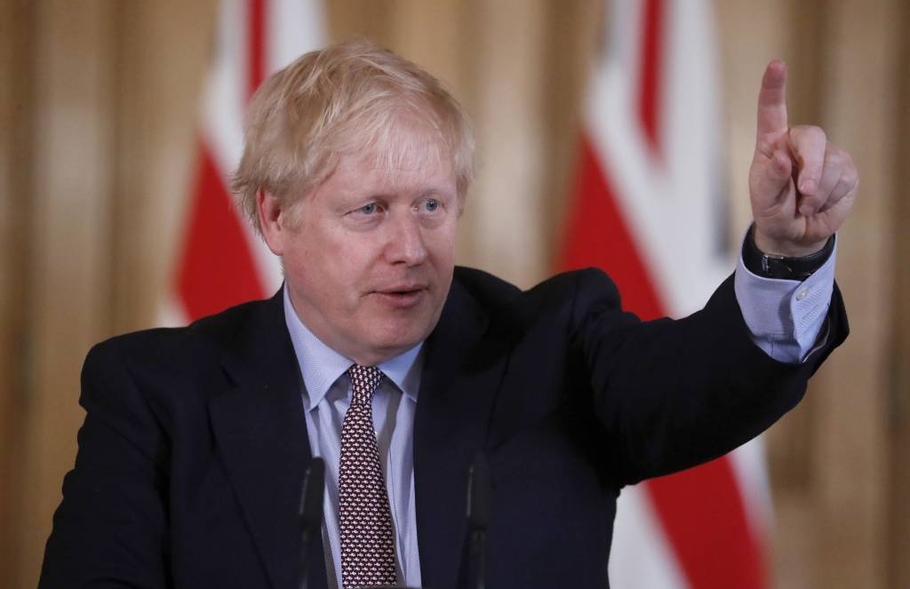 보리스 존슨 영국 총리가 3일(현지시간) 런던의 다우닝가 10번지 총리관저에서 기자회견을 하고 있다. 2020.03.03./사진=[런던=AP/뉴시스]