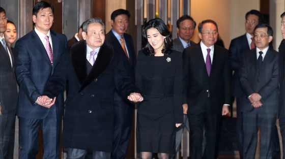 2014년 1월 삼성 신년 하례식에 참석한 이건희 삼성전자 회장. 같은 해 5월, 이 회장은 급성 심근경색증으로 쓰러진 뒤 6년 넘게 투병생활을 이어왔다. 2020년 10월25일 78세를 일기로 타계했다.