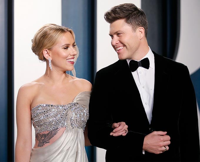 할리우드 배우 스칼렛 요한슨, 코미디언 겸 작가 콜린 조스트/사진=Reuters/뉴스1