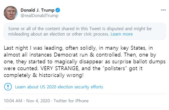 /사진=도널드 트럼프 미국 대통령 트위터 갈무리.