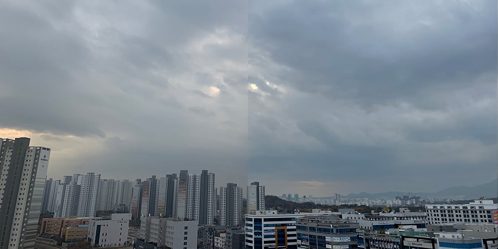 아이폰XS(왼쪽)와 아이폰12 사진 비교 /사진=박효주