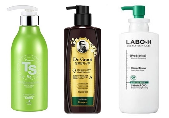 (왼쪽부터) TS트릴리온의 TS샴푸, LG생활건강의 닥터그루트 샴푸, 아모레퍼시픽의 라보에이치 샴푸 이미지