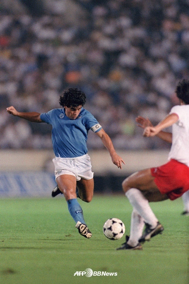 1988년 나폴리 시절의 마라도나.  /AFPBBNews=뉴스1