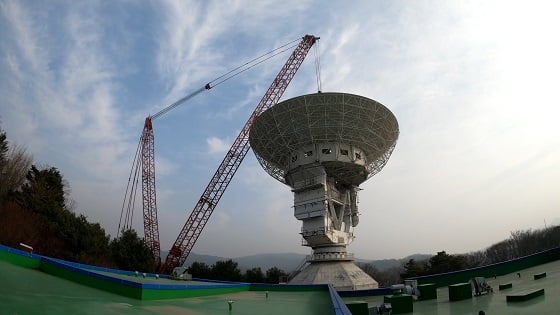 심우주지상국 안테나 상량식(지난 11일, 경기도 여주시)/사진=한국항공우주연구원