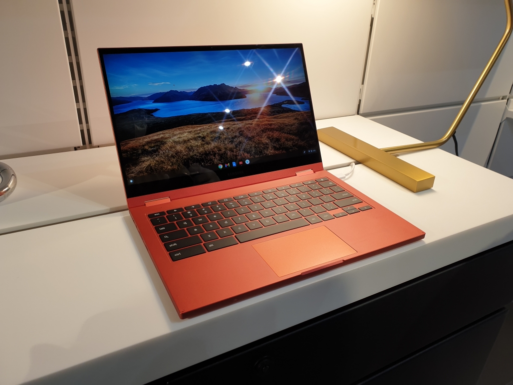 삼성전자가 제품 체험 전시장인 뉴욕 '삼성 837' 마케팅센터에서 선보인 '갤럭시 크롬북2'/ 사진=이상배 머니투데이 뉴욕특파원