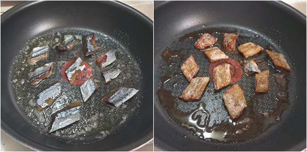 과메기를 버터에 굽는 모습 /사진=이영민 기자