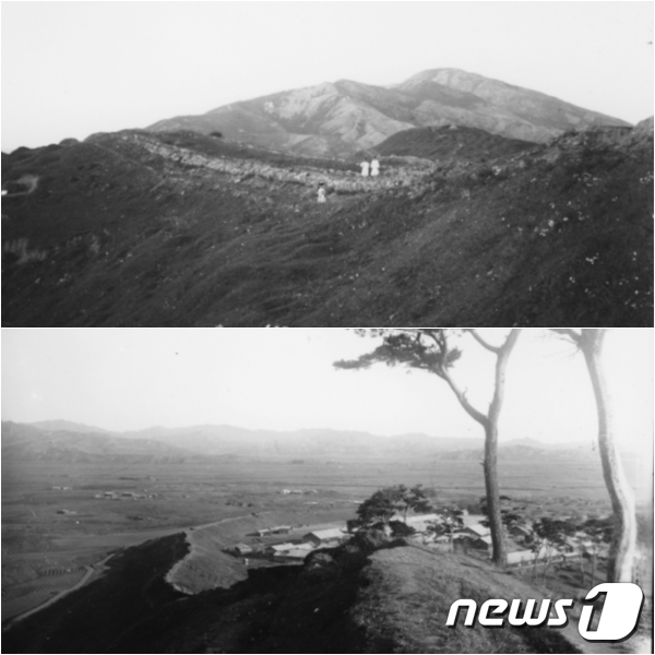 일제강점기 때 촬영한 함흥읍성의 북쪽 성곽(위)과 동쪽 성곽(아래)의 전경. (국립중앙박물관 제공) 2021.02.27.© 뉴스1