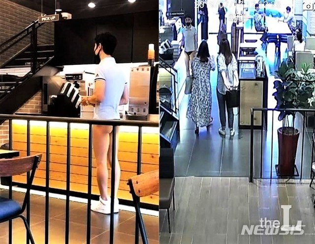 2019년 7월 충주 커피점문점에 나타났던 핫팬츠 남성/ 사진=경찰청