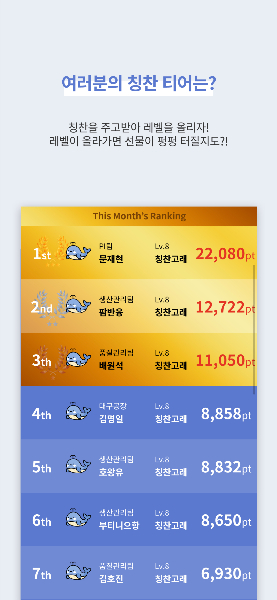 센트랄 사내 칭찬 플랫폼 '고마워 고래야' 화면/사진제공=센트랄