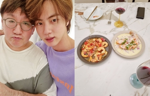 빅히트엔터테인먼트 방시혁 의장(왼쪽), 그룹 방탄소년단(BTS) 진/사진=위버스