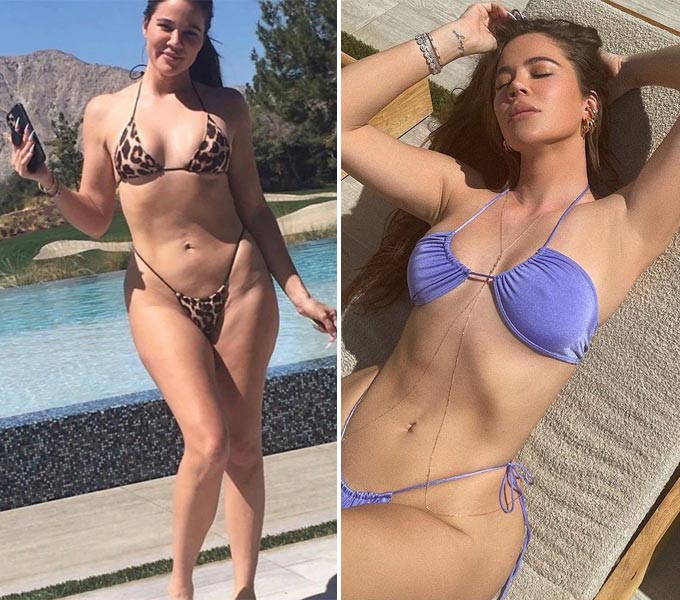 지난주 유출됐던 클로이 카다시안의 비키니 사진과 지난 3일 클로이 카다시안이 공개한 자신의 사진/사진=온라인 커뮤니티, 클로이 카다시안 인스타그램