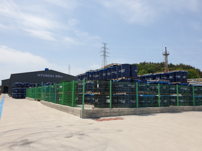 현대오일뱅크 고순도 수소정제설비가 들어설 부지. 초록색 펜스 공간을 밀어버리고 5월부터 착공에 돌입한다. 7월 가동이 목표다./사진=최민경 기자