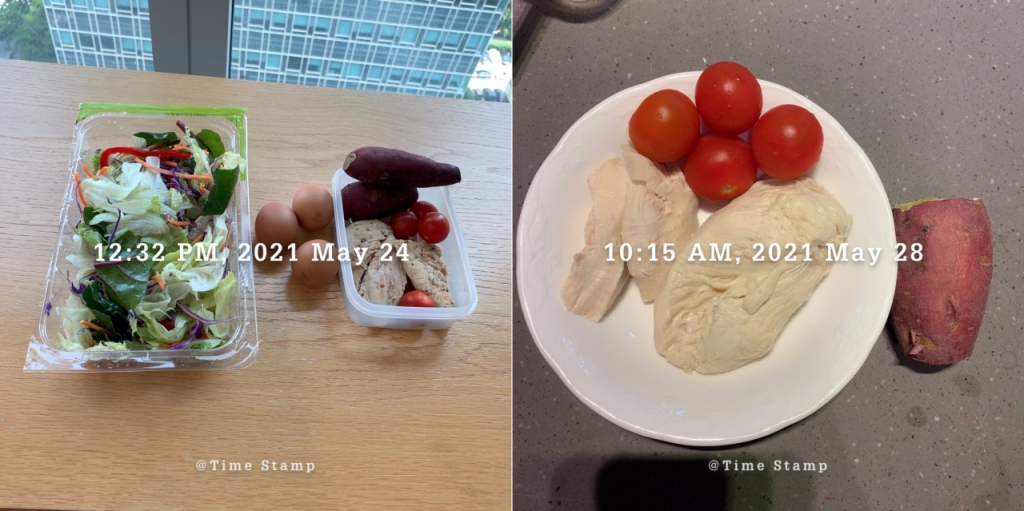 바디프로필 촬영을 준비하는 직장인 김모씨(34)의 식단./사진=독자 제공