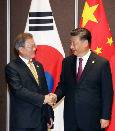 문재인 대통령과 시진핑 중국 국가주석/ (청와대 제공)2018.11.18/뉴스1  