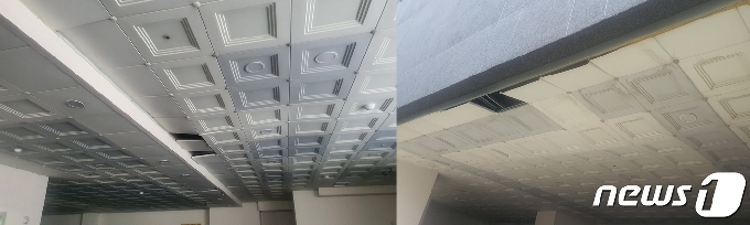 LH경남본부에서 30호실을 매입한 마산의 한 오피스텔 천장 곳곳이 파손돼 있다. © 뉴스1