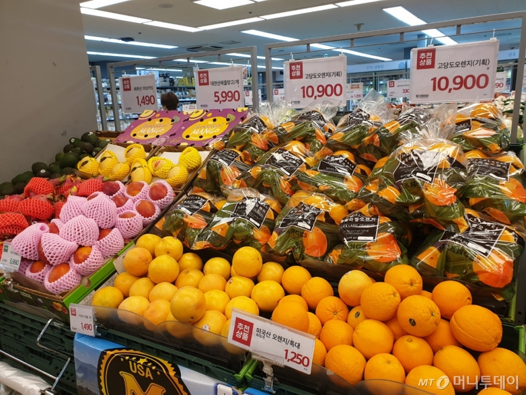 17일 오전 서울 서대문구 홍제동 롯데프레시앤델리 홍제점 과일 코너 /사진=이재은 기자