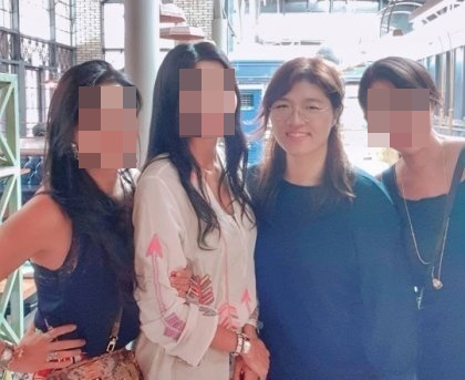 은퇴 후 완전히 달라진 장미란의 모습(오른쪽 두 번째). /사진=인터넷 커뮤니티