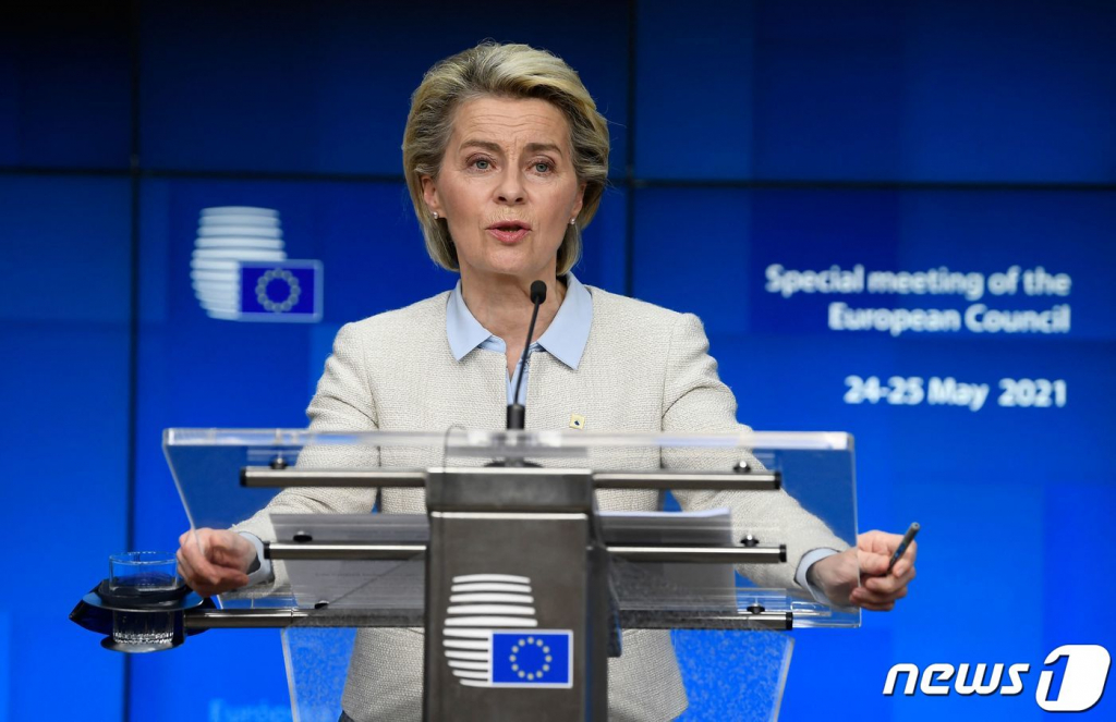 (브뤼셀 AFP=뉴스1) 우동명 기자 = 우르줄라 폰데어라이엔 EU 집행위원장 ? AFP=뉴스1