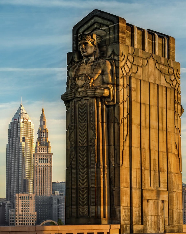 클리블랜드에 위치한 교통의 수호자상은 새로운 구단명의 모티브가 됐다./사진=앙구스 존스톤 공식 SNS 캡처