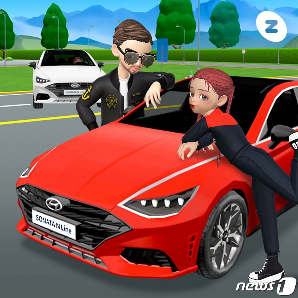(서울=뉴스1) = 사진은 메타버스 플랫폼인 제페토에 구현된 쏘나타 N 라인. (현대차 제공) 2021.6.25/뉴스1  