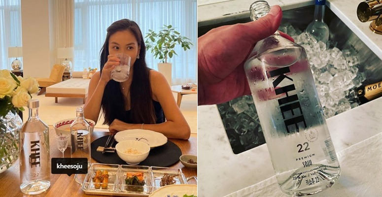 사진 왼쪽부터 배우 고소영, 정용진 신세계그룹 부회장이 마신 키소주./사진=고소영, 정용진 인스타그램 캡처