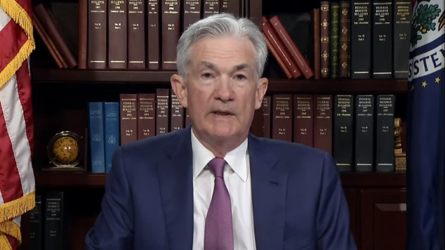 제롬 파월 미 연준 의장이 27일(현지시간) 화상으로 진행된 잭슨홀미팅에서 연설하고 있다. /사진=캔자스 연방준비은행 유튜브 캡쳐