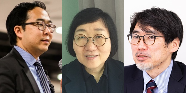 왼쪽부터 앤디 김 미국 하원의원, 오형나 경희대 국제학과 교수, 아리무라 토시히데 일본 와세다대 교수