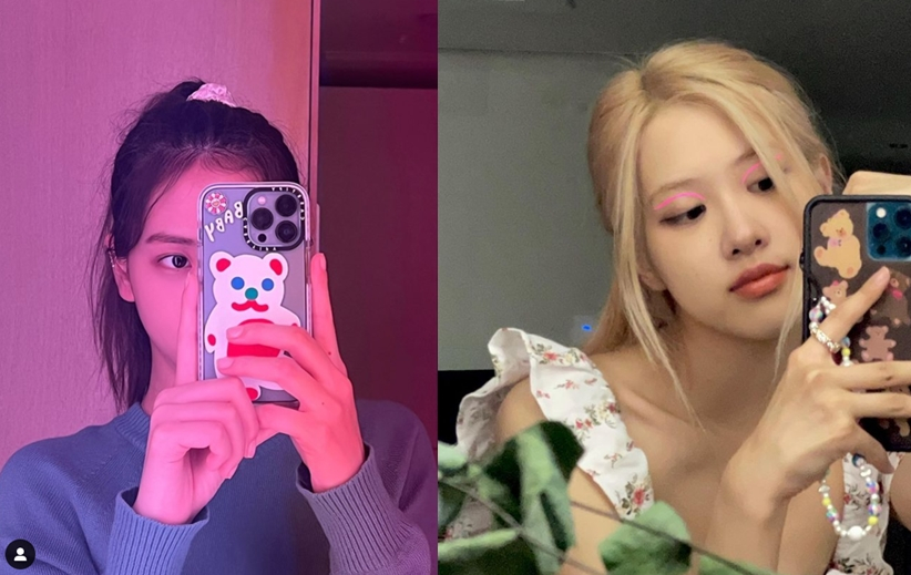 아이폰을 사용 중인 그룹 블랙핑크 멤버 지수와 로제(오른쪽)/사진=지수 인스타그램, 로제 인스타그램 캡처