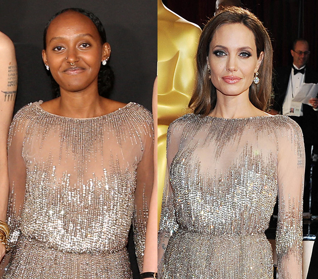 배우 안젤리나 졸리(오른쪽)와 그의 딸 자하라 (왼쪽) /AFPForum=뉴스1