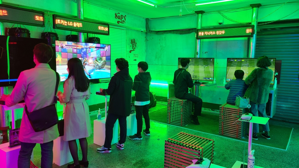 지난 22일 오후 방문한 서울 상수동 금성오락실 내부 모습./사진=오문영 기자
