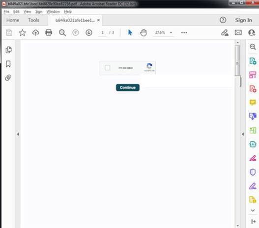 캡챠를 악용한 피싱 PDF 문서 화면./사진제공=안랩
