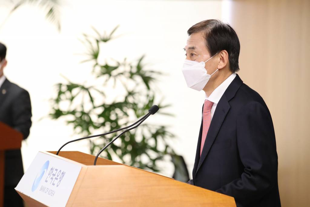 [서울=뉴시스] 이주열 한국은행 총재가 25일 서울 중구 한국은행에서 열린 통화정책방향 기자간담회에서 발언하고 있다. (사진=한국은행 제공) 2021.11.25. *재판매 및 DB 금지