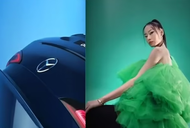여성 모델 외모로 논란이 됐던 메르세데스 벤츠 중국 광고/사진=SNS 갈무리