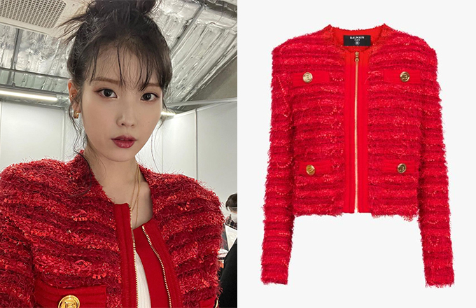 가수 겸 배우 아이유/사진=아이유 인스타그램, 발망(Balmain)