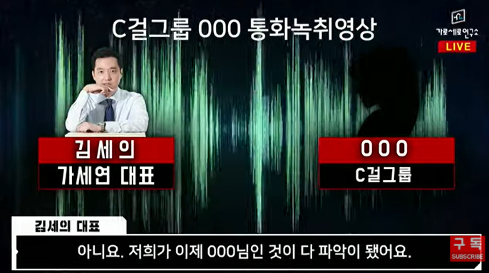 사진=유튜브 채널 '가로세로연구소'(이하 '가세연')