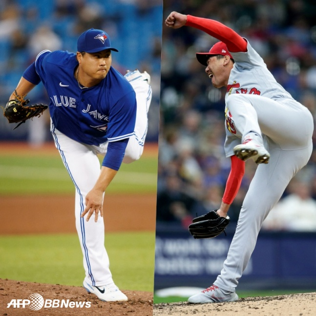 류현진(왼쪽)과 김광현./AFPBBNews=뉴스1