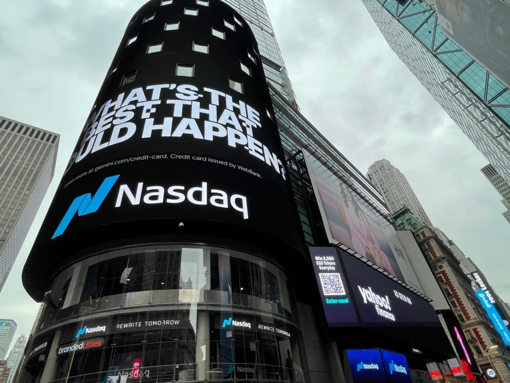 뉴욕 타임스퀘어 나스닥 마켓사이트 /사진=임동욱 특파원