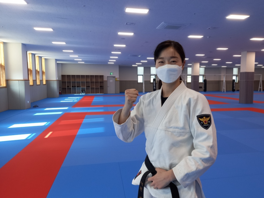 민새롬 중앙경찰학교 무술교관(경위)./사진=김성진 기자.